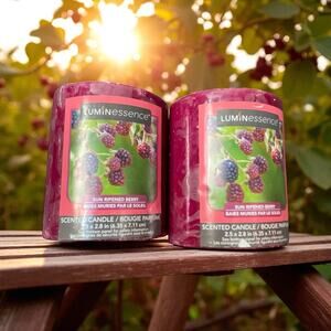 Luminessence Sun Ripened Berry Scented Candle 7oz Hostess Holiday Gift Lot x2